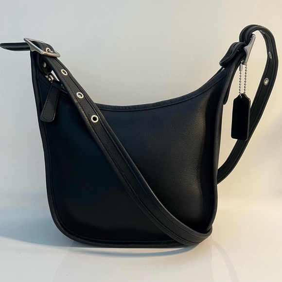 SOLD VINTAGE COACH Black Leather & Nickle Hardware Janice Legacy Bag #9959 - Picture 2 of 13